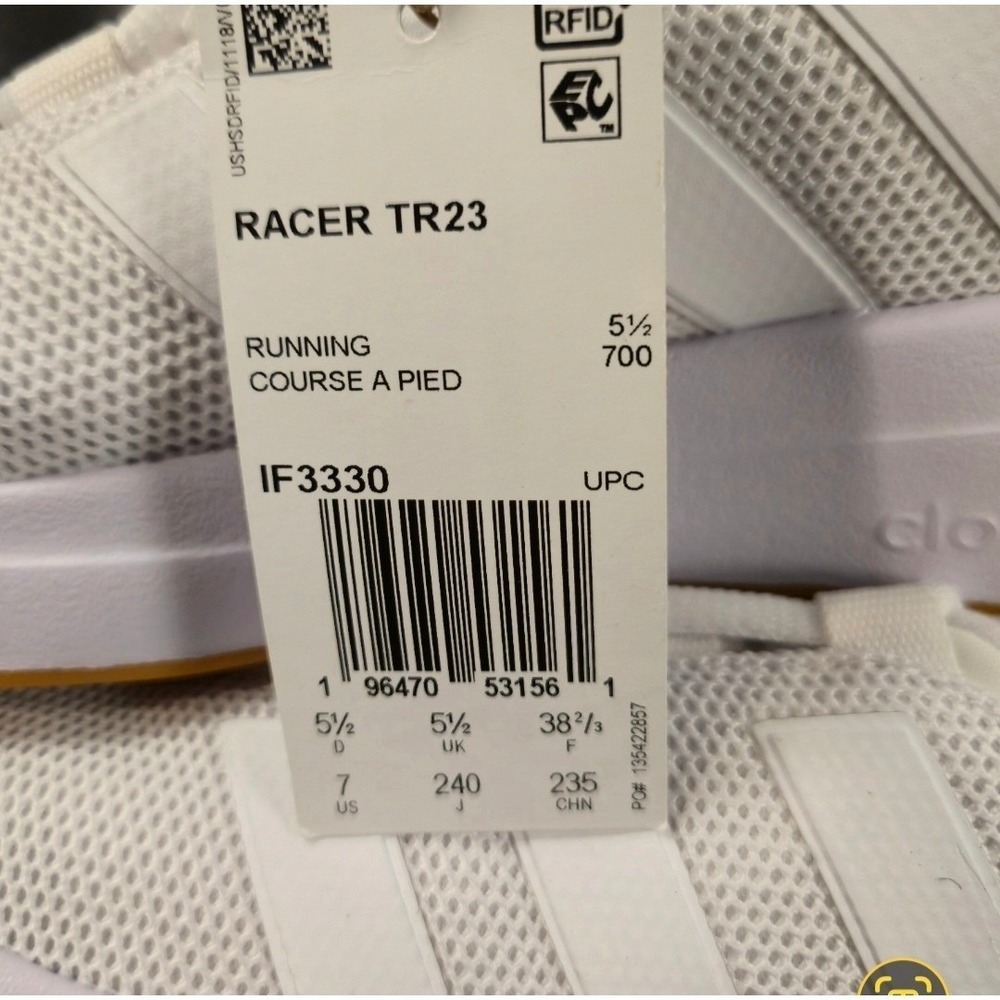 Adidas Racer TR23‎ White Gum Running Shoes Sneakers IF3330 Mens 5.5 Womens 7 NEW - Picture 4 of 8